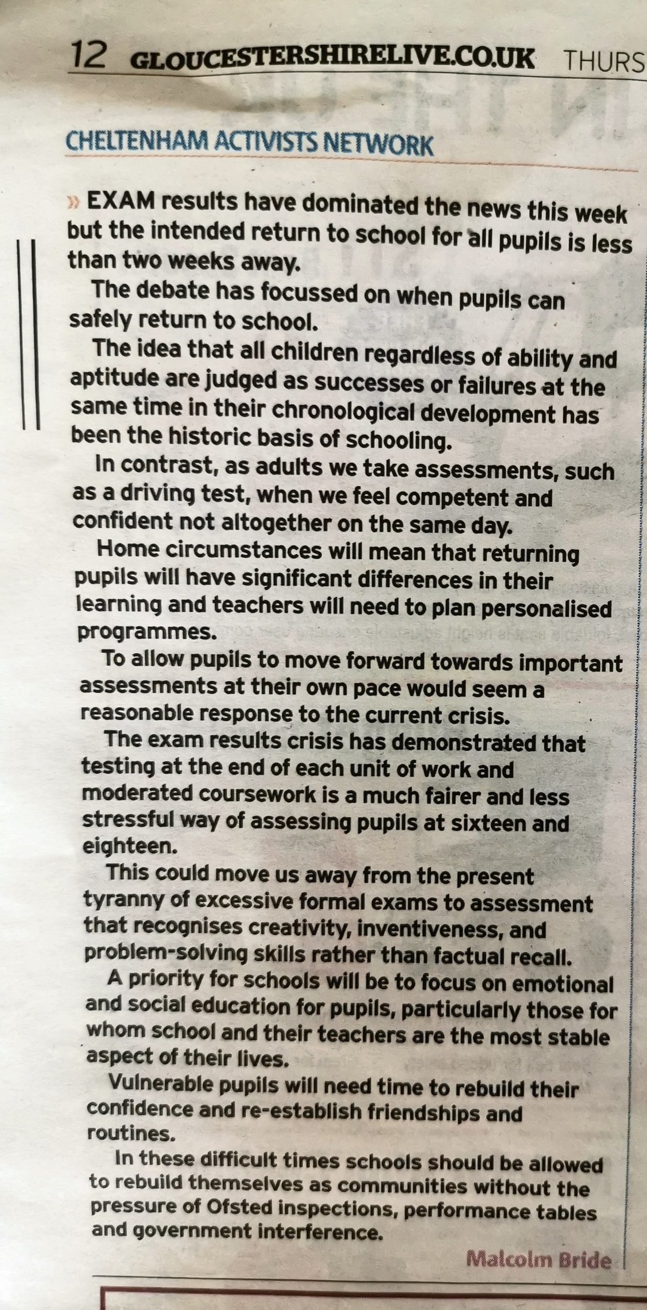 Echo letter - Education